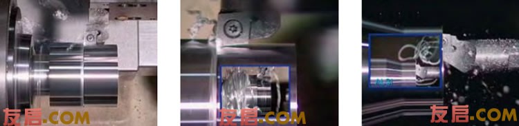 带断屑槽金刚石刀片和不带带断屑槽金刚石刀片车削效果对比